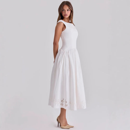 Damen Elegantes Midi-Kleid mit incisierten Details Nord Taschen