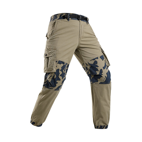 Herren Robust‑Tactical Cargohose mit Camouflage‑Kniepaneelen, Elastischem Saum und Utility‑Taschen Nord Taschen