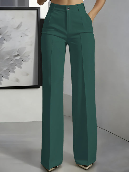 Damen Hochtaillierte Palazzo-Hose mit Bügelfalte und Eingrifftaschen Nord Taschen