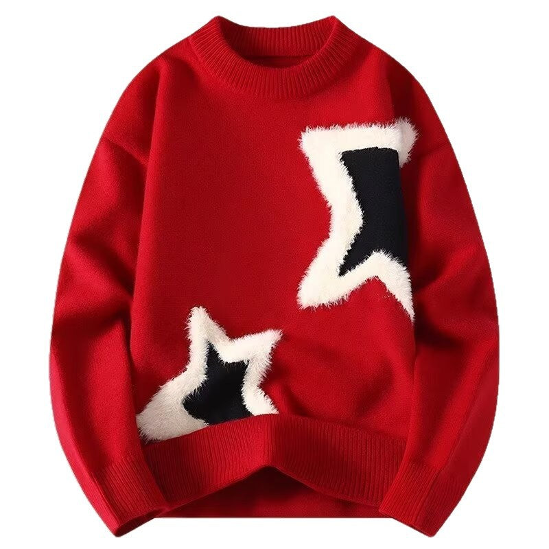 Damen Modischer Pullover mit Sternedesign Nord Taschen