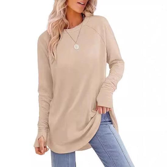 Damen lässiger Langarmshirt mit modernem Schnitt