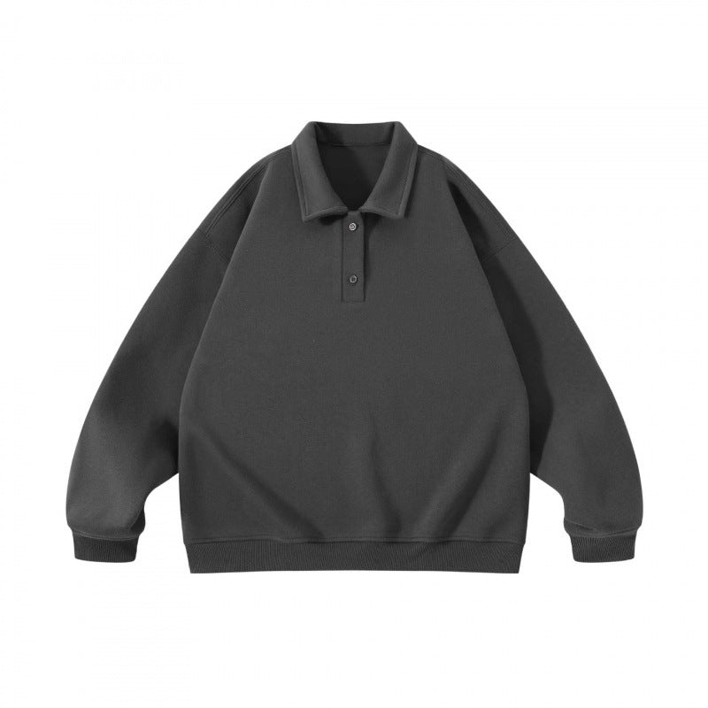 Unisex Oversize-Polo-Sweatshirt mit Henley-Knopfleiste und geripptem Saum Nord Taschen