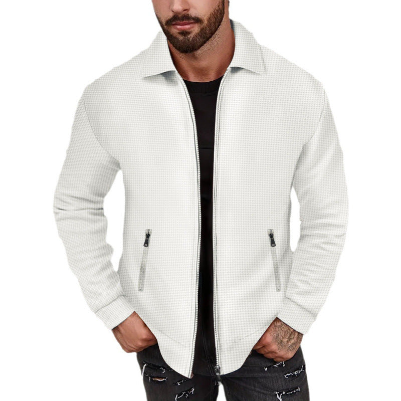 Herren modische Sweatjacke mit strukturierter Oberfläche und praktischen Reißverschlusstaschen - Vittorelli