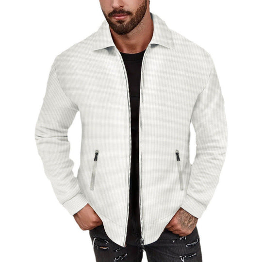 Herren modische Sweatjacke mit strukturierter Oberfläche und praktischen Reißverschlusstaschen - Vittorelli