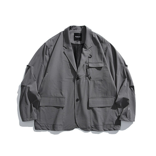 Herren Oversized Utility-Sakko mit multifunktionalen Taschen Nord Taschen