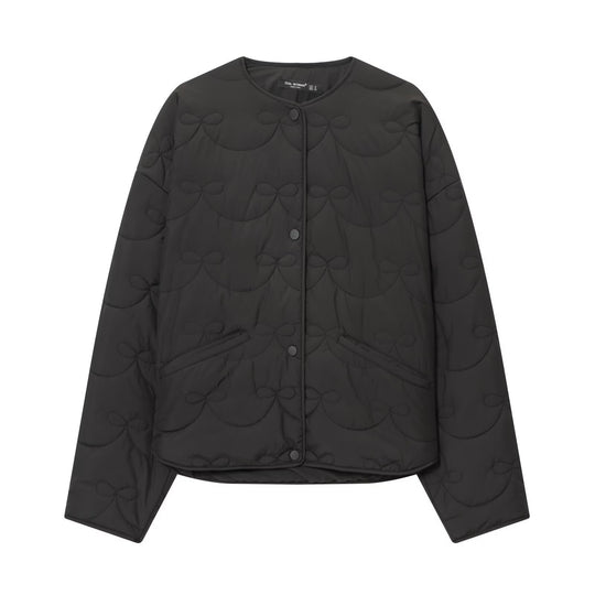 Damen Steppjacke ohne Kragen mit dekorativer Schleifen‑Steppung und Druckknopfverschluss Nord Taschen