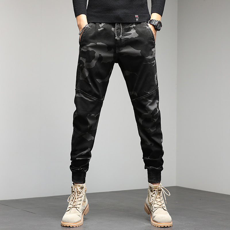 Herren Cargojogger mit Camouflage‑Muster, ergonomischen Kniepaneelen und elastischem Tunnelzugbund Nord Taschen