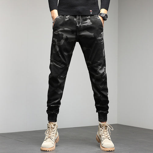 Herren Cargojogger mit Camouflage‑Muster, ergonomischen Kniepaneelen und elastischem Tunnelzugbund Nord Taschen