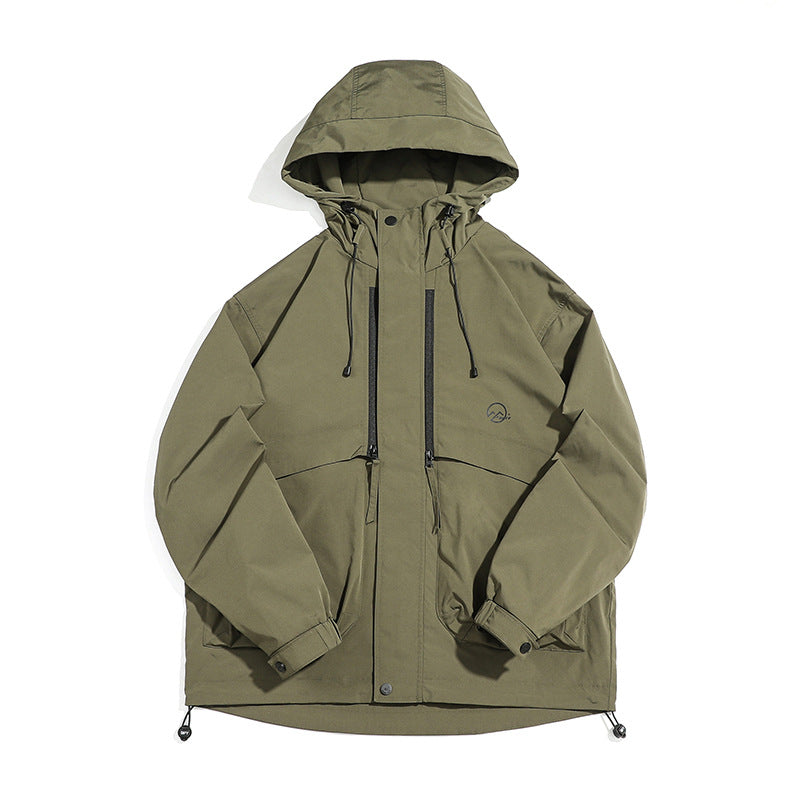 Unisex Technische Outdoorjacke im Boxy‑Cut mit Kapuze und vertikalen Brustreißverschlüssen Nord Taschen