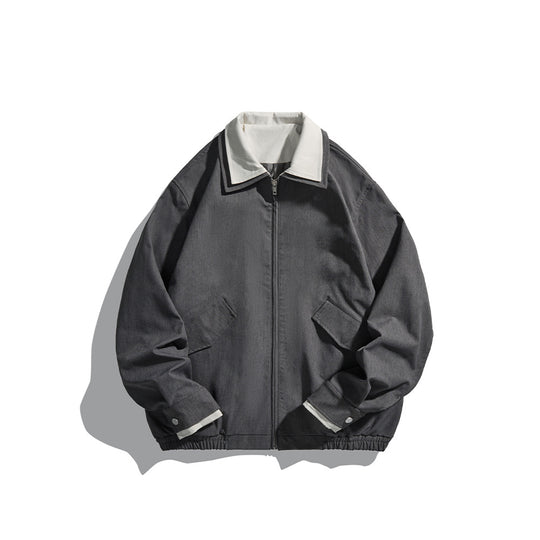 Herren Kurzjacke im Boxy‑Cut aus robustem Canvas mit kontrastierendem Umlegekragen Nord Taschen