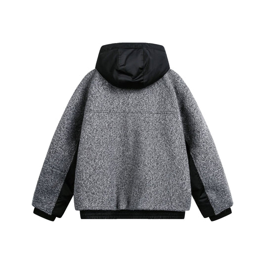 Damen Oversize Wollmix Bomberjacke mit gesteppter Kapuze Nord Taschen