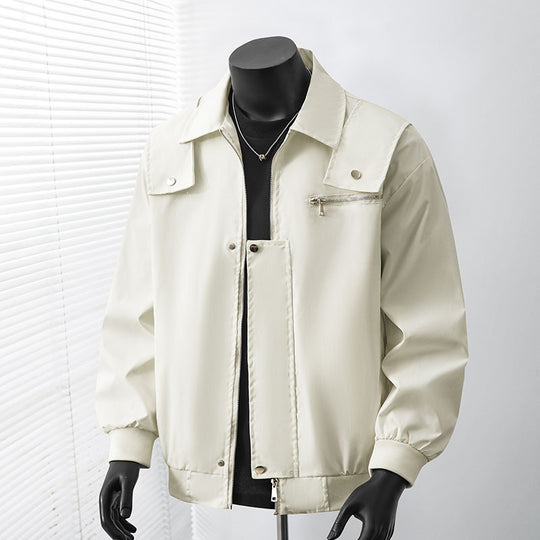 Herren Leicht wattierte Bomber-Coachjacke mit verdeckter Druckknopfleiste, Zipper-Brusttasche & gerippten Bündchen Nord Taschen
