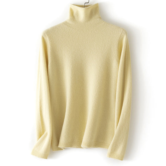 Damen Feinstrick Rollkragenpullover aus Kaschmirmischung leicht oversized Nord Taschen