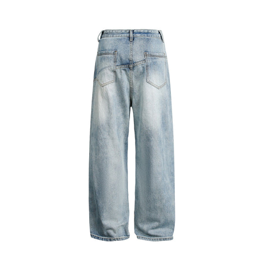 Damen Weite High‑Waist Jeans im Carpenter‑Style mit aufgesetzten Fronttaschen Nord Taschen