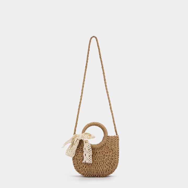 Damen handgefertigte Korbtasche mit filigranem Haarschleifen-Detail Nord Taschen