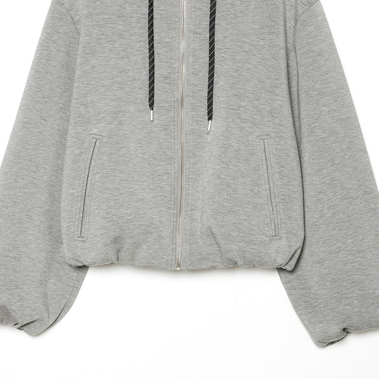 Damen Kurzgeschnittene Boxy-Kapuzenjacke mit durchgehendem Reißverschluss und kontrastierender Kordel Nord Taschen