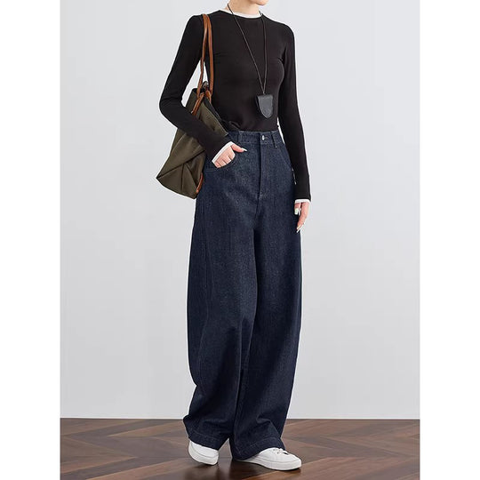 Damen Weit geschnittene Jeanshose Nord Taschen