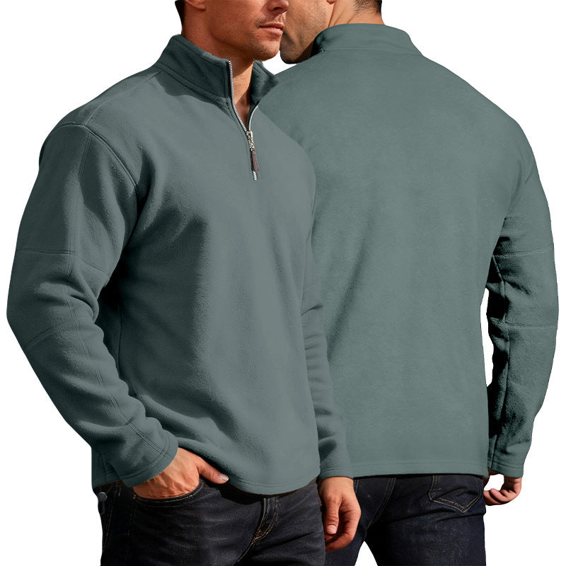 Herren Thermo-Fleece-Halbzip-Pullover mit Stehkragen Nord Taschen