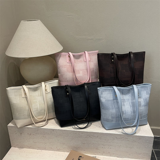 Damen elegante Shopper-Tasche mit strukturiertem Gewebe und robusten Trageriemen Nord Taschen