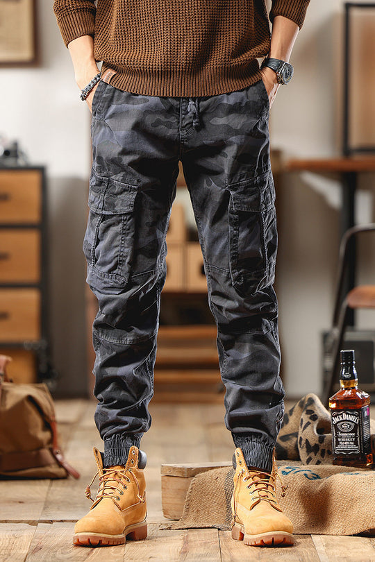 Herren Cargohose im Jogger-Stil mit Tunnelzug elastischen Bündchen und Mehrfachtaschen Nord Taschen