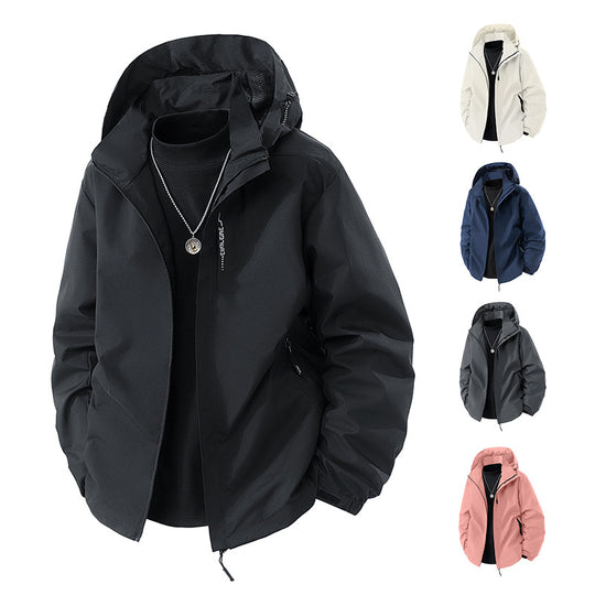 Herren leichte wetterfeste Softshelljacke mit verstellbarer Kapuze, winddichter Außenlage und atmungsaktivem Meshfutter Nord Taschen