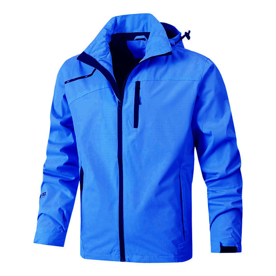 Herren Atmungsaktive wasserdichte Softshelljacke mit nahtversiegelter Membran und verstaubarer Kapuze Nord Taschen