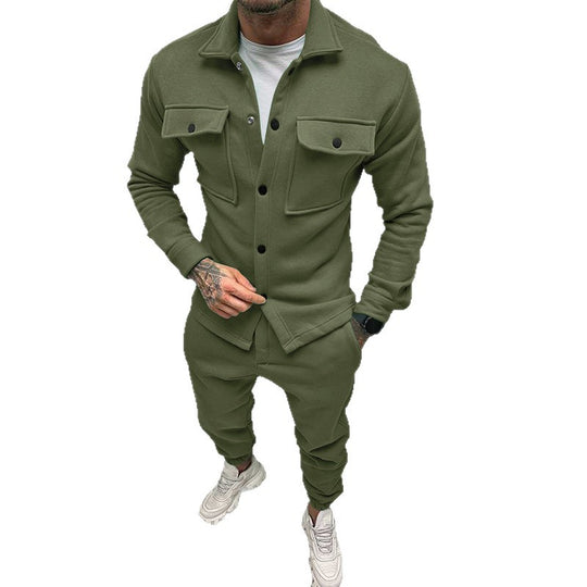 Herren Utility-Overshirt aus French-Terry mit Pattentaschen und Druckknopfverschluss Nord Taschen