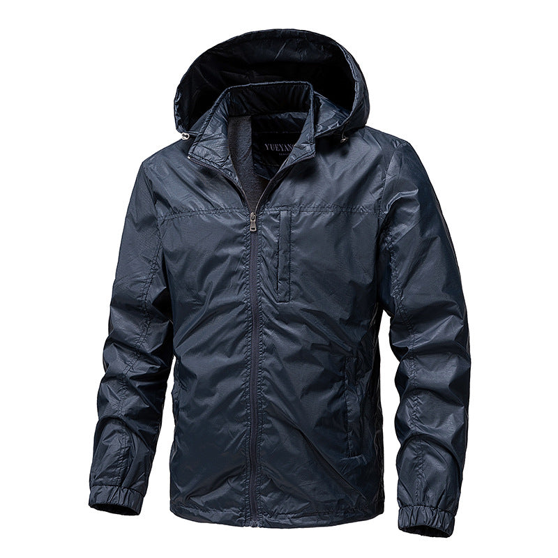 Herren Leichte wasserabweisende kompakt verstaubare Windjacke mit Kapuze Nord Taschen