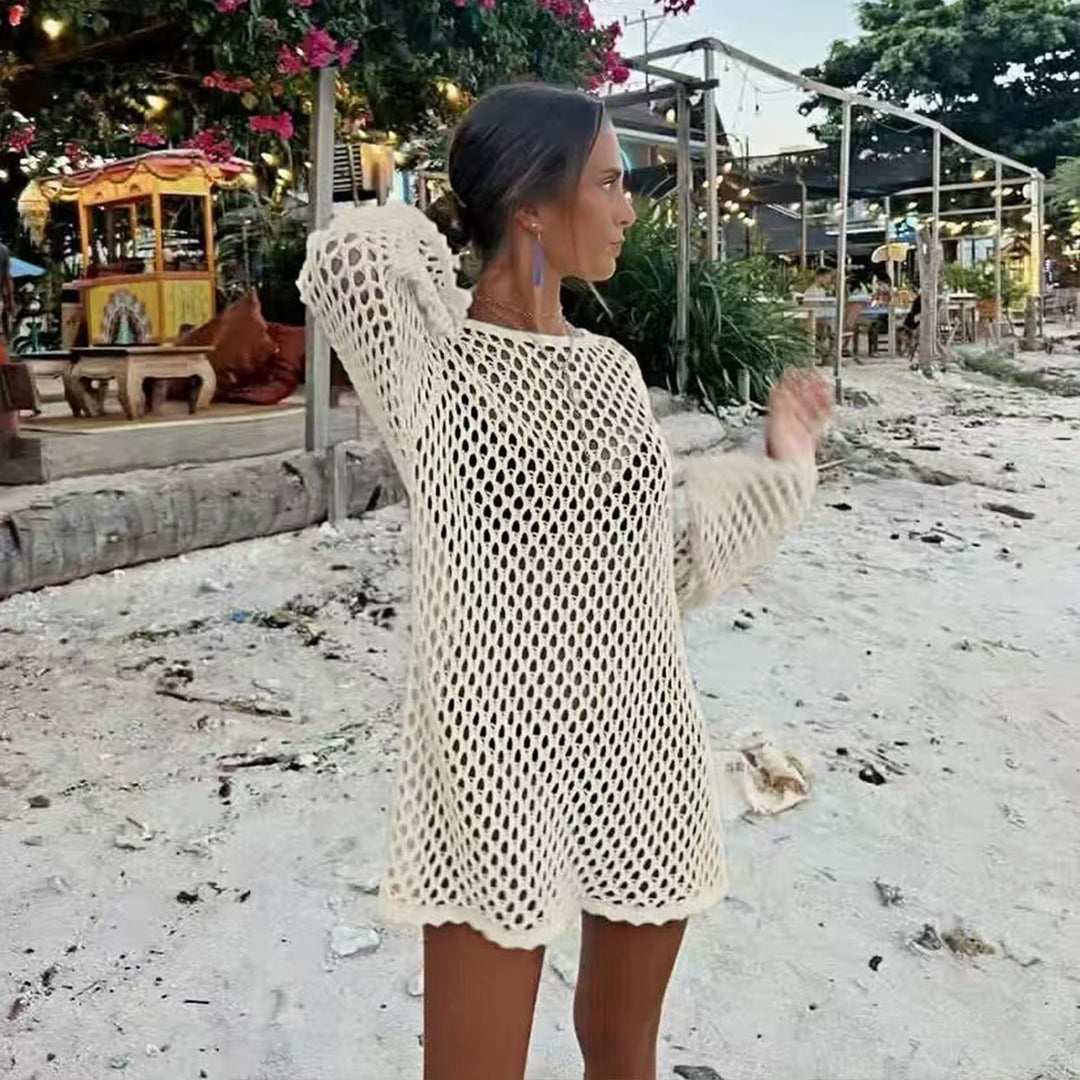 Damen Netz-Strandkleid