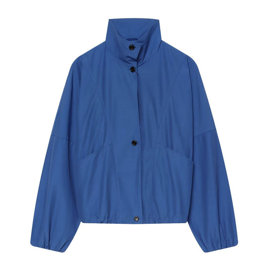 Damen Leichte Cropped-Übergangsjacke mit hohem Stehkragen, tailliertem Kordelzug und aufgesetzten Taschen Nord Taschen