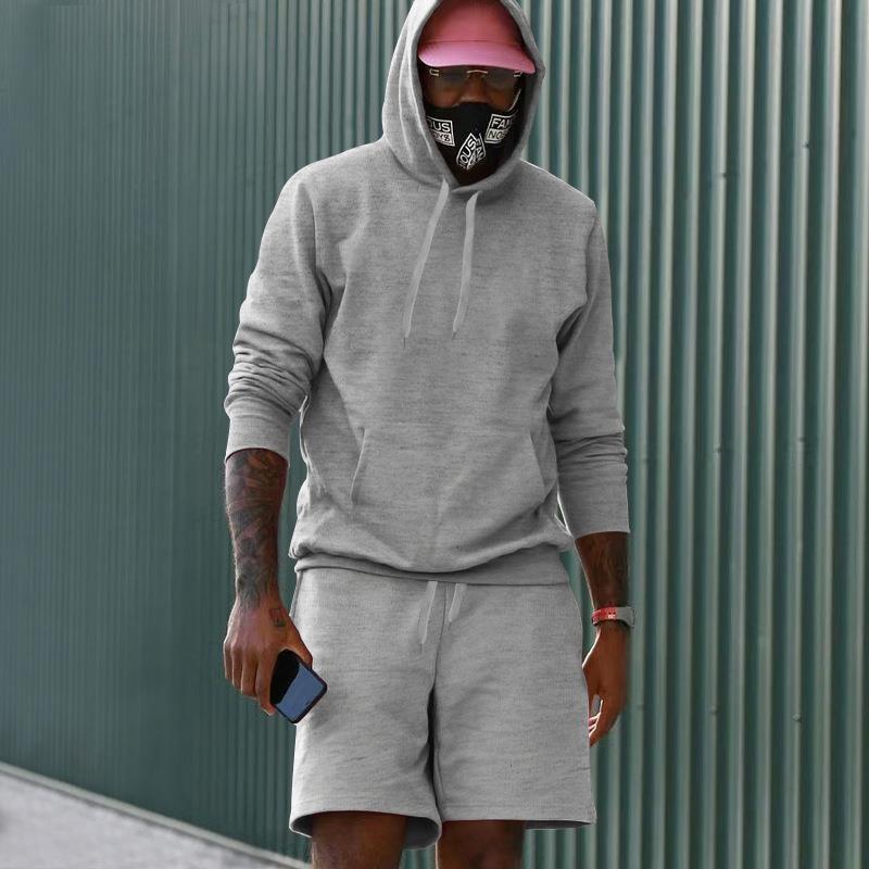 Herren Hoodie-Shorts-Set mit Kängurutasche