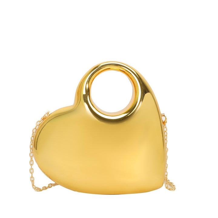 Damen herzförmige Clutch mit glänzendem Finish Nord Taschen