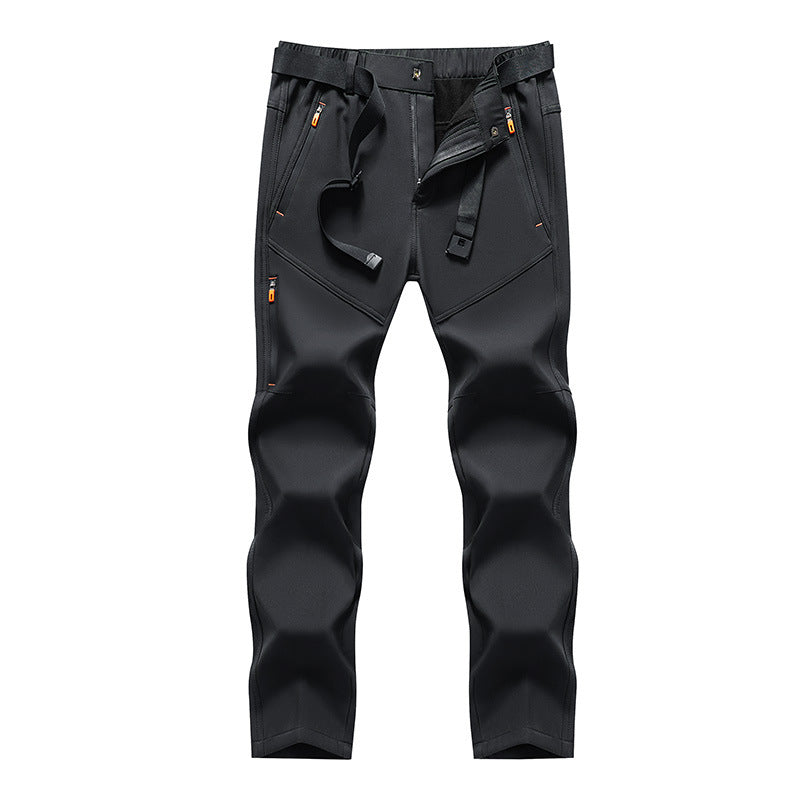 Herren Technische Softshell‑Outdoorhose mit vorgeformten Knien, wasserabweisenden Reißverschlüssen & integriertem Gürtel Nord Taschen