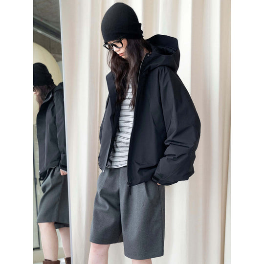 Damen Wattierte Oversize-Parka mit Kapuze und technischem Wetterschutz Nord Taschen