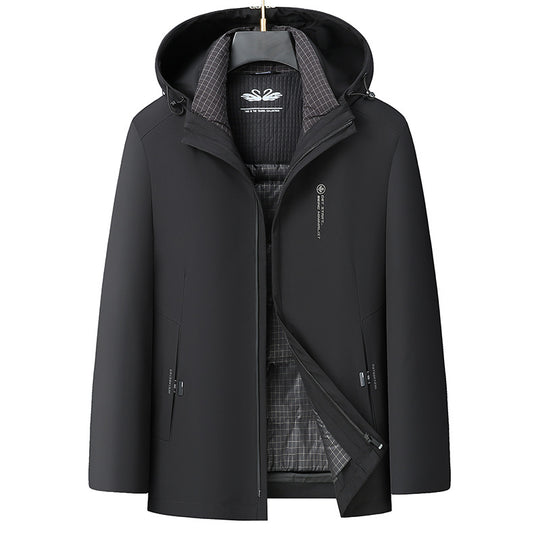Herren Softshell-Parka mit gesteppter Thermofütterung und Kapuze Nord Taschen