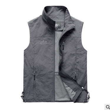Herren Utility-Outdoorweste mit atmungsaktivem Meshfutter, Reißverschluss‑Taschen und verstellbarem Saum Nord Taschen