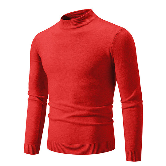 Herren Schmal geschnittener Feinstrick‑Mockneck‑Pullover mit geripptem Kragen und Saum Nord Taschen