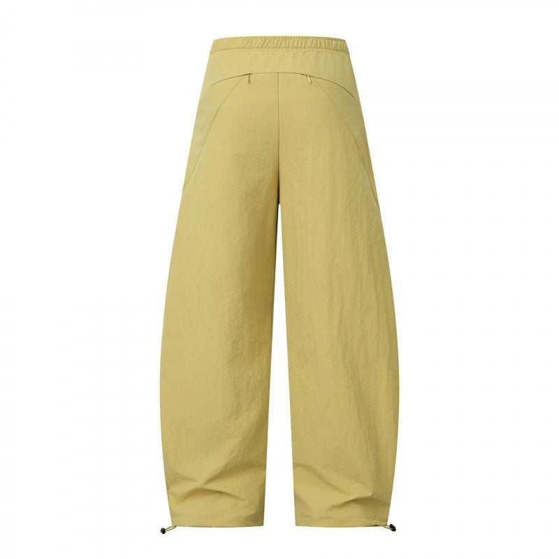 Damen Weite Cargo-Hose mit Tunnelzugbund, integriertem Webgürtel und verstellbaren Kordelabschlüssen Nord Taschen