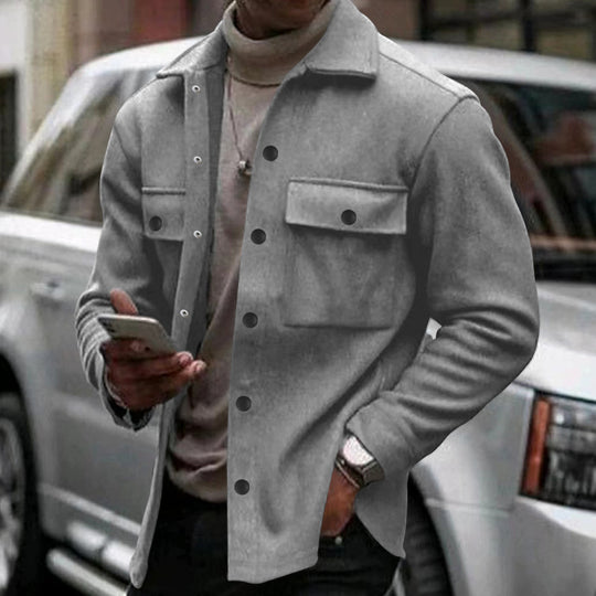 Herren Overshirt-Jacke im Shacket-Stil mit aufgesetzten Brusttaschen Nord Taschen