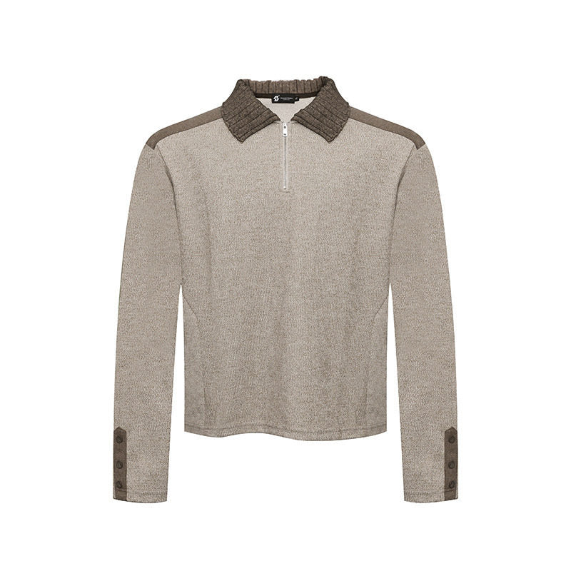 Damen Langarm-Poloshirt mit Halbzip, Kontrastschultern und Knopfmanschetten Nord Taschen