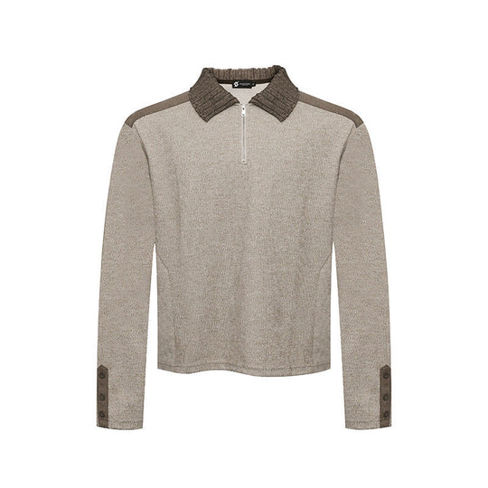 Damen Langarm-Poloshirt mit Halbzip, Kontrastschultern und Knopfmanschetten Nord Taschen