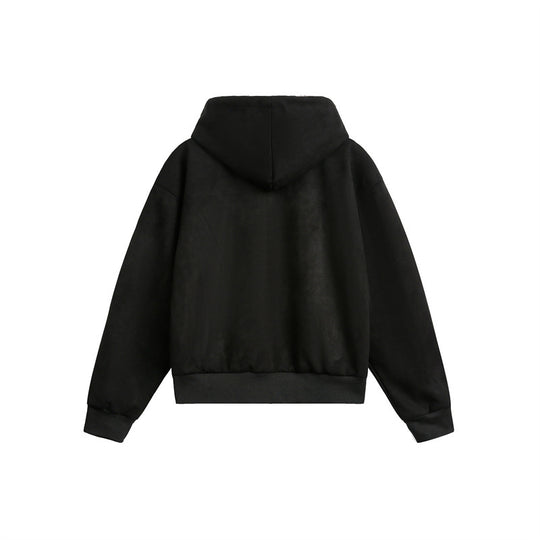 Damen Oversize-Kapuzen-Sweatjacke mit Reißverschluss und gefütterter Leoparden-Kapuze Nord Taschen