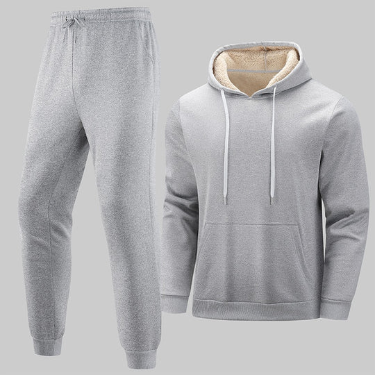 Herren Gefüttertes Freizeit-Set aus Kapuzenpullover mit Teddyfutter‑Kapuze & Thermo-Jogginghose Nord Taschen