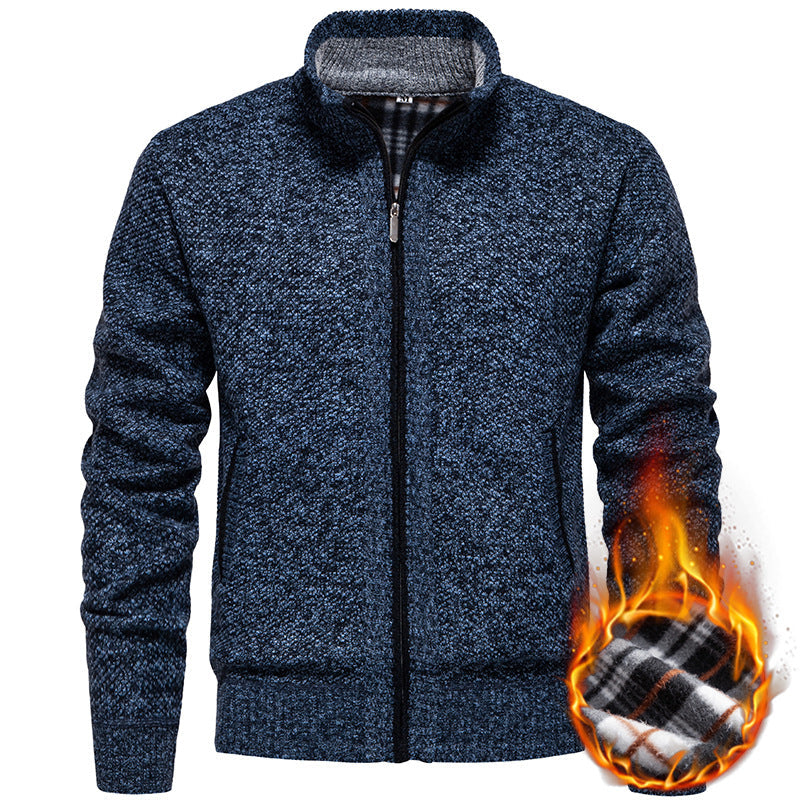 Herren Strickjacke mit hohem Kragen und praktischem Reißverschluss Nord Taschen