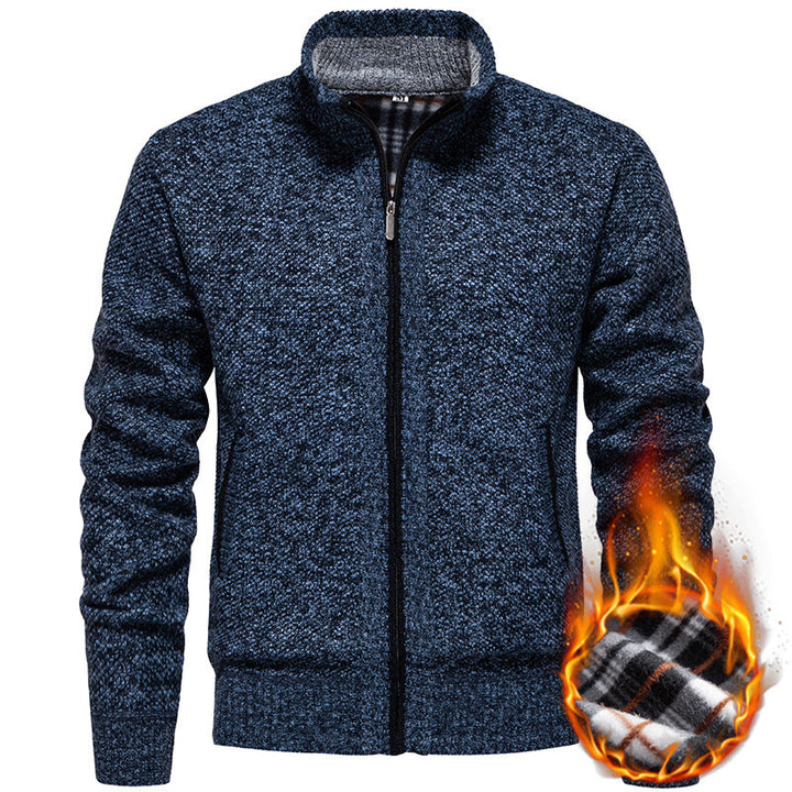Herren Strickjacke mit hohem Kragen und praktischem Reißverschluss Nord Taschen