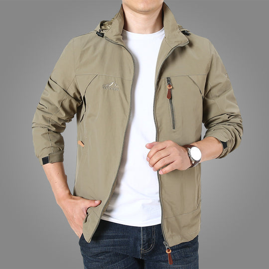Herren Leichte Softshell-Outdoorjacke mit Kapuze, wind- und wasserabweisender Shell und Multifunktions‑Taschen Nord Taschen