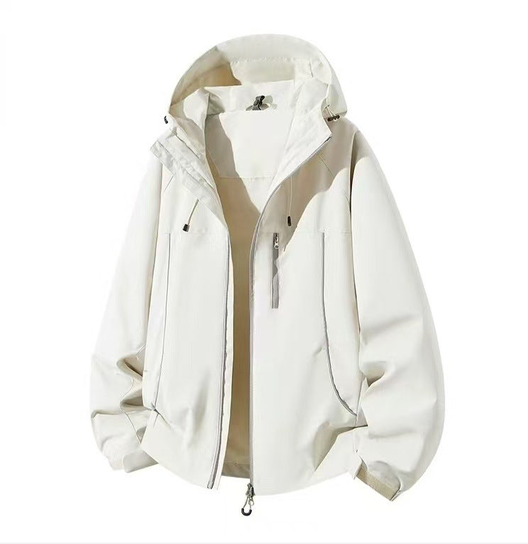 Herren Wasserdichte Kapuzen-Softshelljacke mit winddichtem Schnitt und Reißverschluss Nord Taschen