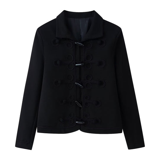 Damen Kurzjacke im militärisch inspirierten Stil mit Stehkragen und Zierkordeln Nord Taschen