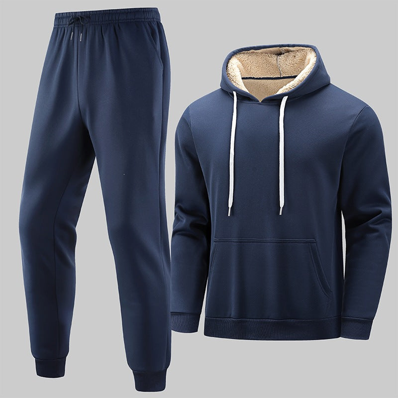 Herren Gefüttertes Freizeit-Set aus Kapuzenpullover mit Teddyfutter‑Kapuze & Thermo-Jogginghose Nord Taschen