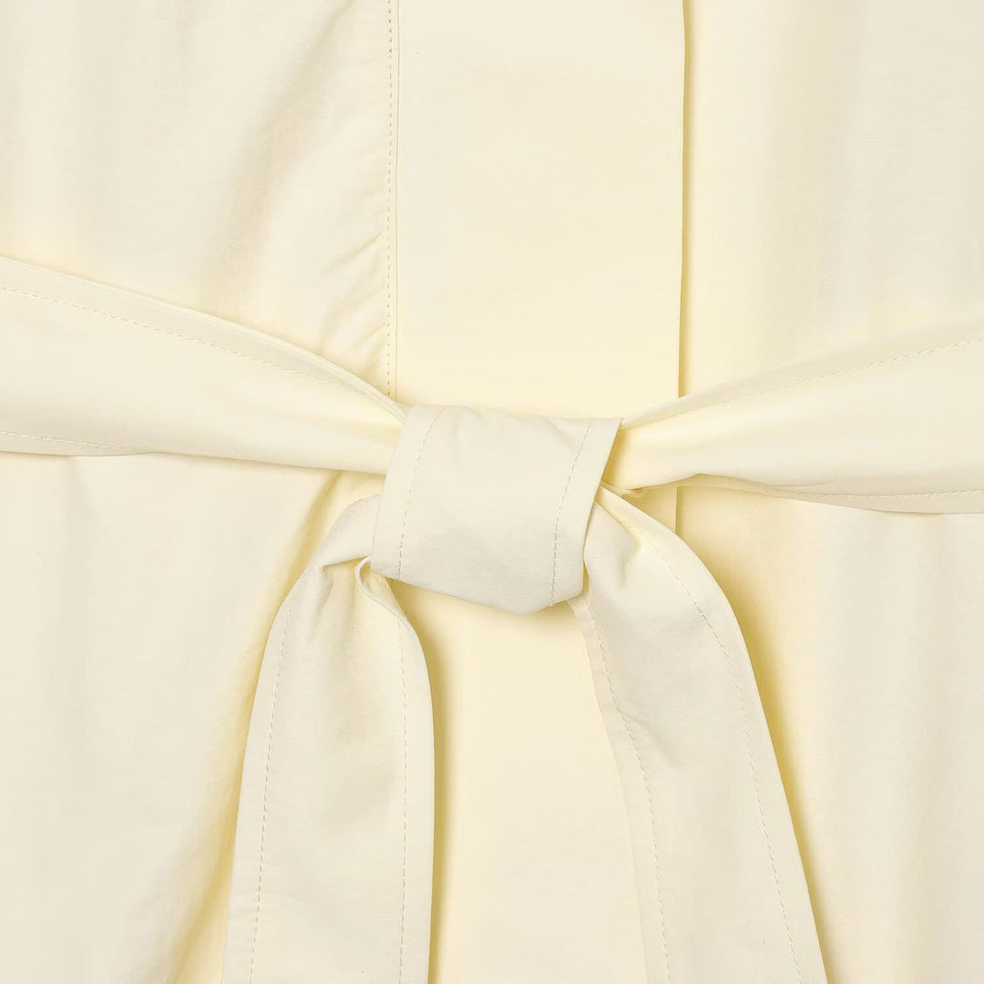 Damen Leichte Taillierte Jacke mit Stehkragen, Bindegürtel und Cape-Ärmeldetail Nord Taschen